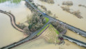 Pictured: Flooded fields in Atcham, Shropshire